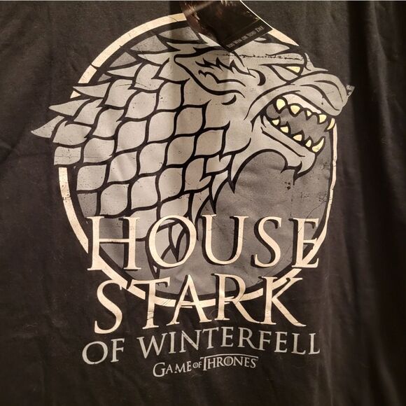 HBO'S Game of Thrones Men's Winter Is Coming Stark T-Shirt Black XL NWT - Picture 2 of 6